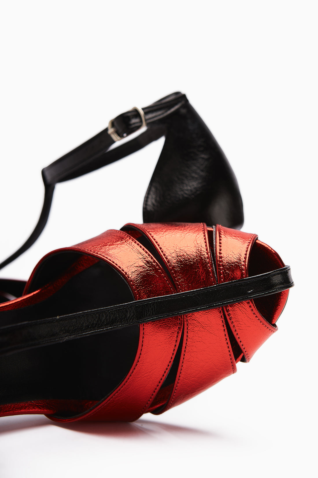 Mian Rote Schnalle Detail Damen Absatzschuhe