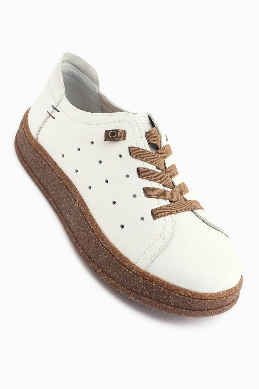 Judi Echtes Leder Weiß Bequeme Sohle Damen Sneaker