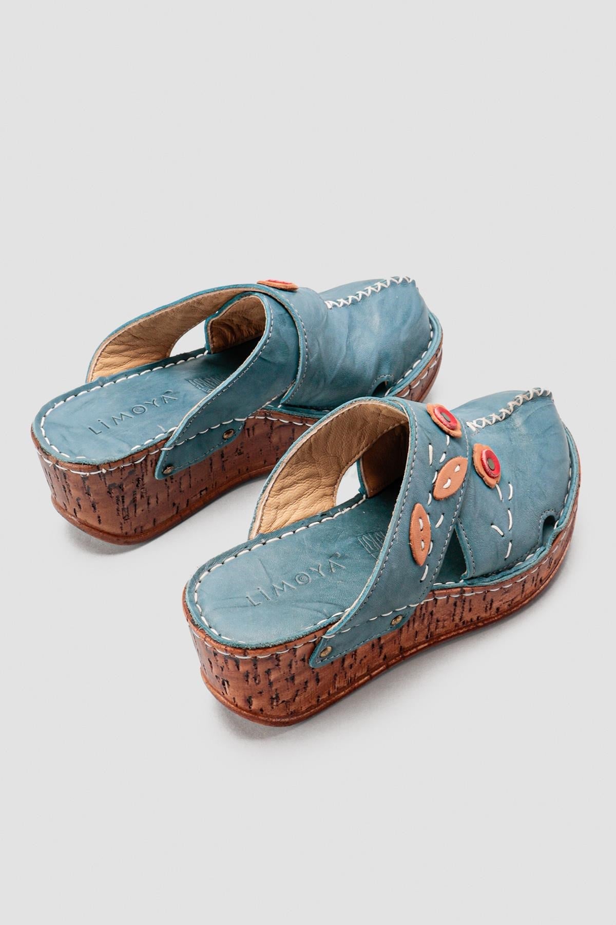 Alto Echtes Leder Komfort Pantoletten mit Distressed Sohle