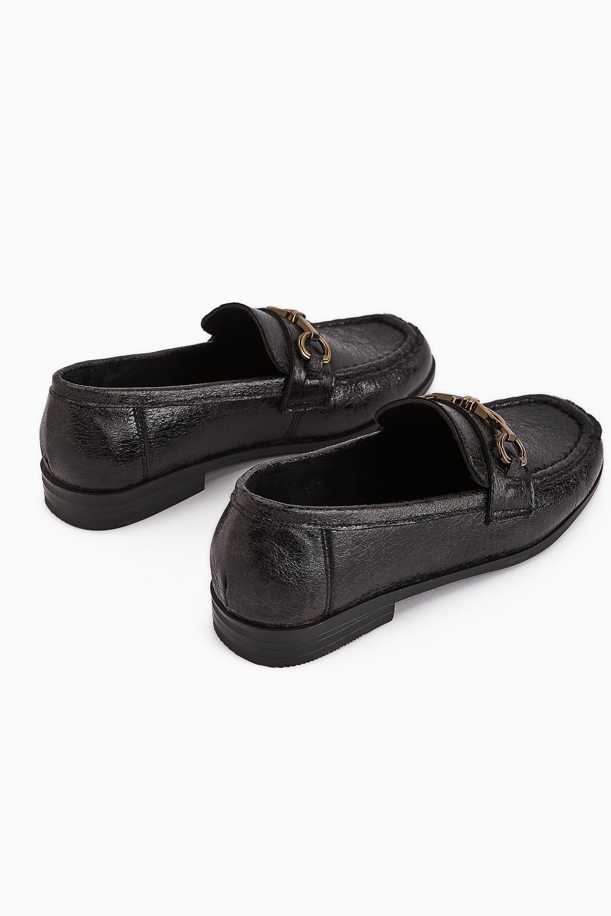 Kali Black Chain Detailed Women's Loafer