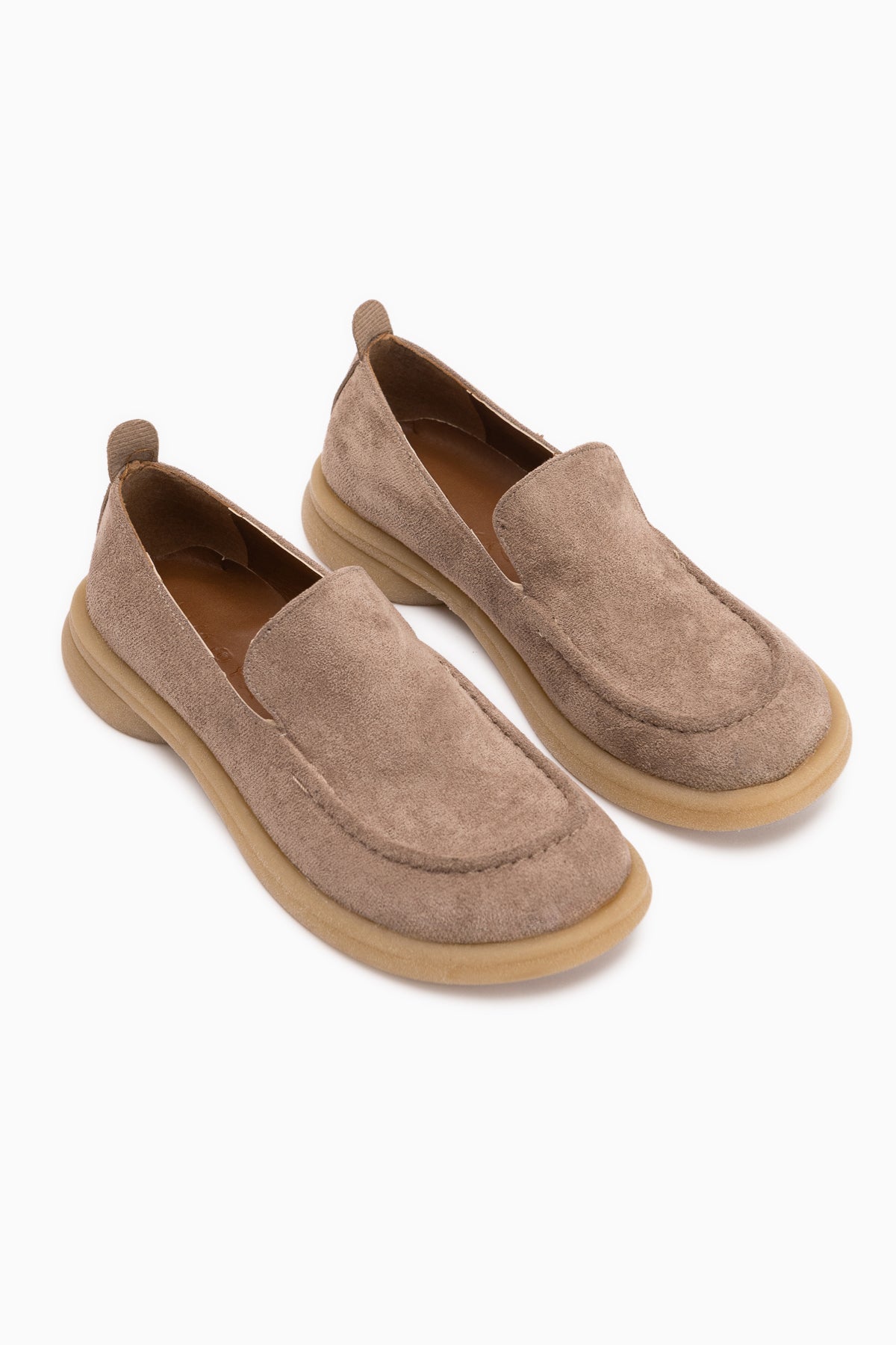 Greta Grau Wildleder Dicke Sohle Damen Loafer