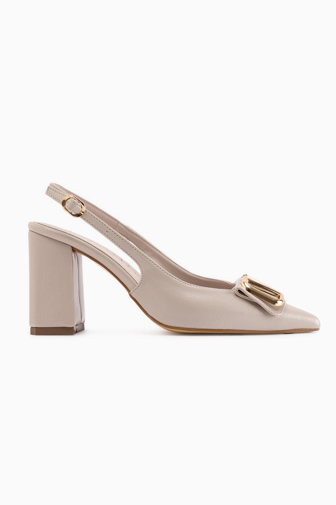 Rosemary Beige Schnalle Detail Damen Absatzschuhe
