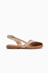 Agnez Beige Gurtendetail Damen Sandale