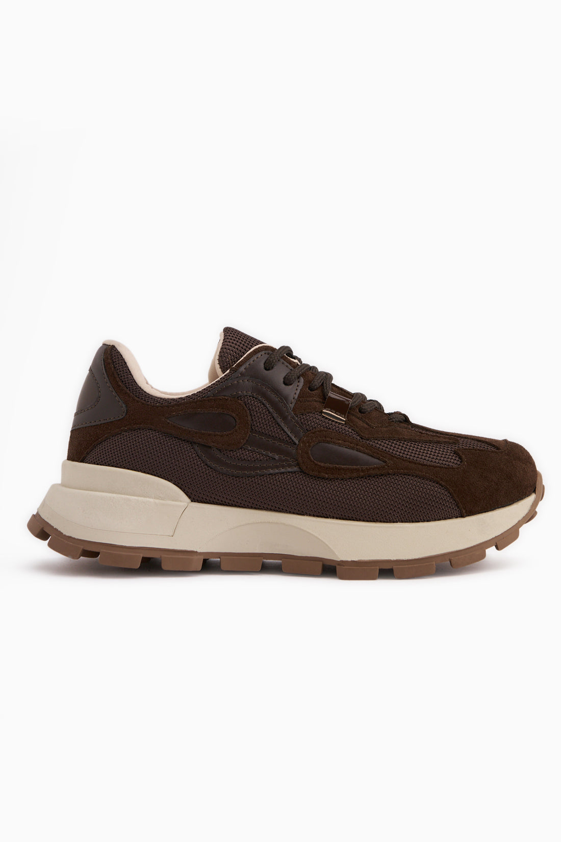 Bisera Braun Strick-Suede Sportschuhe