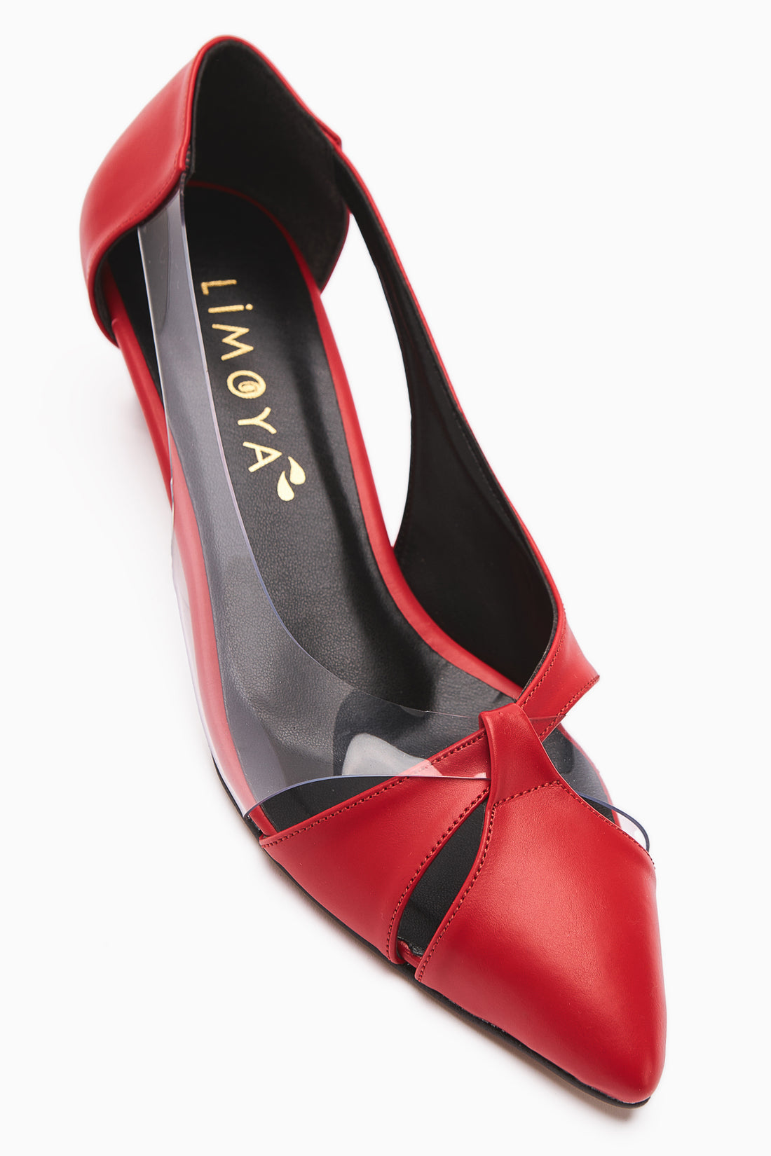 Fenja Rot Transparent Rand Kurz Absatzschuhe