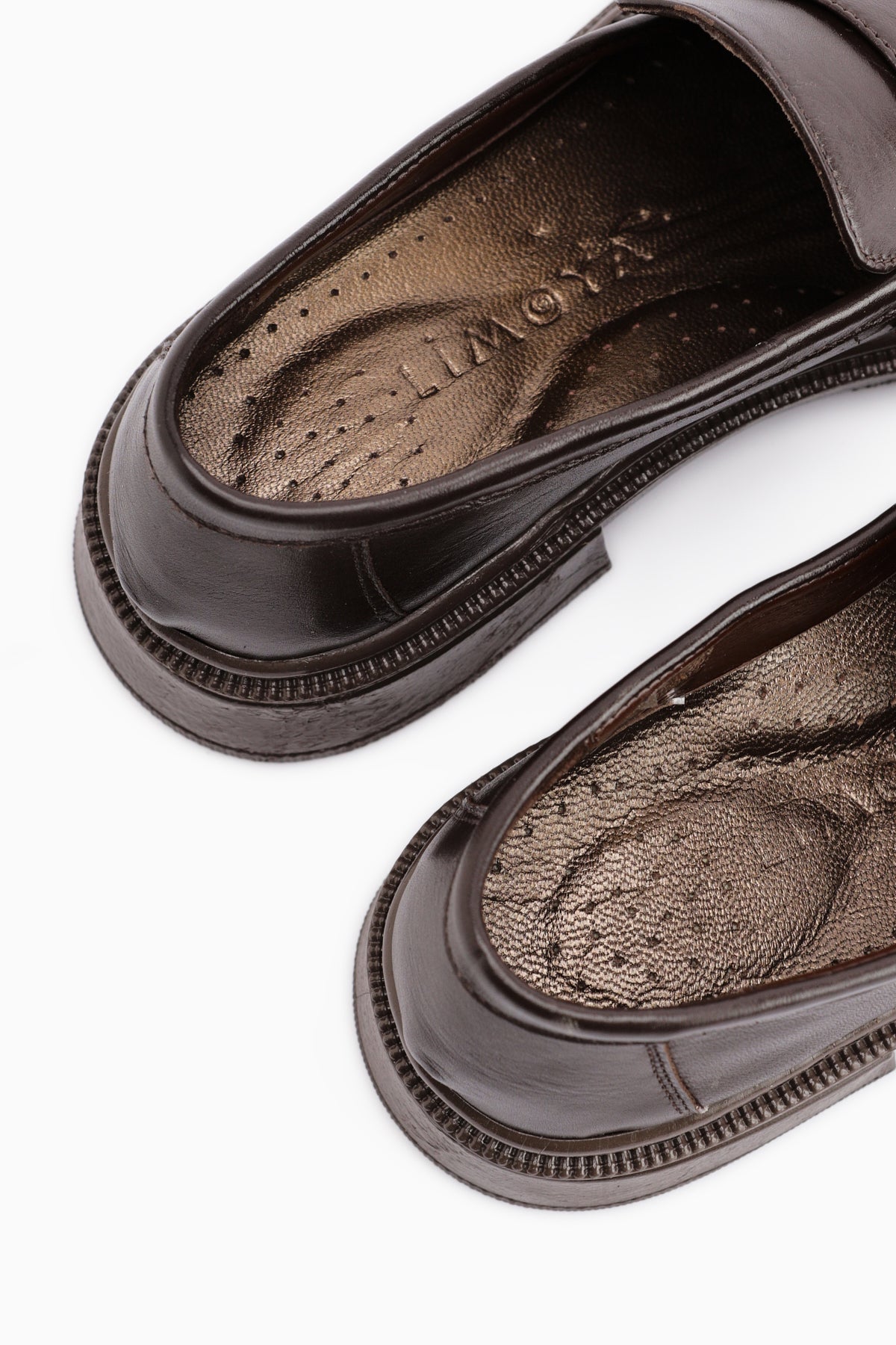 Britha Hakiki Deri Kahve Penny Loafer Kadın Günlük Ayakkabı