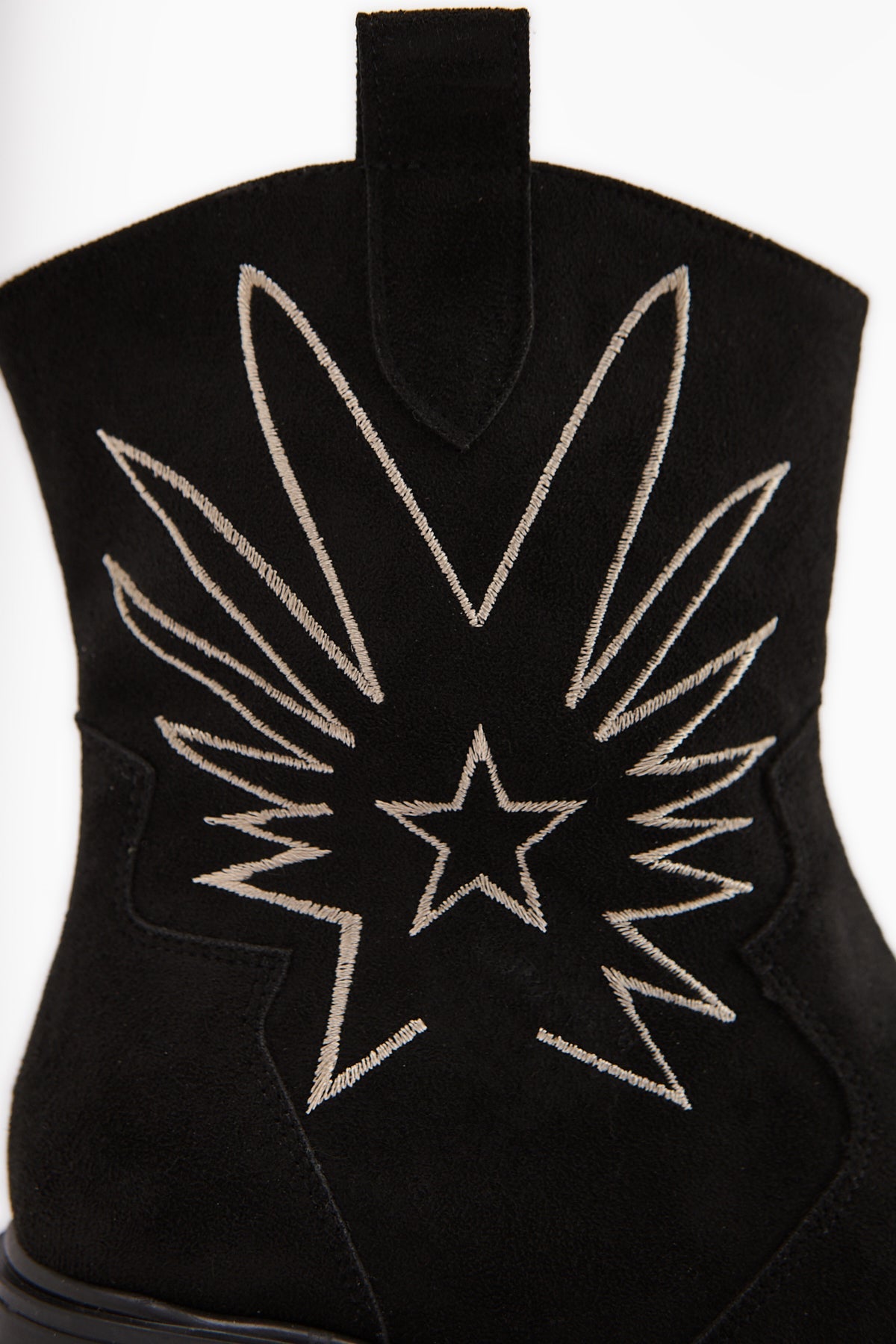 Anica Black Suede Embroidered Women's Boot