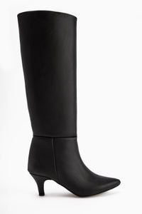 Milika Schwarze Spitzzehen Kurze Absatz Stiefeletten