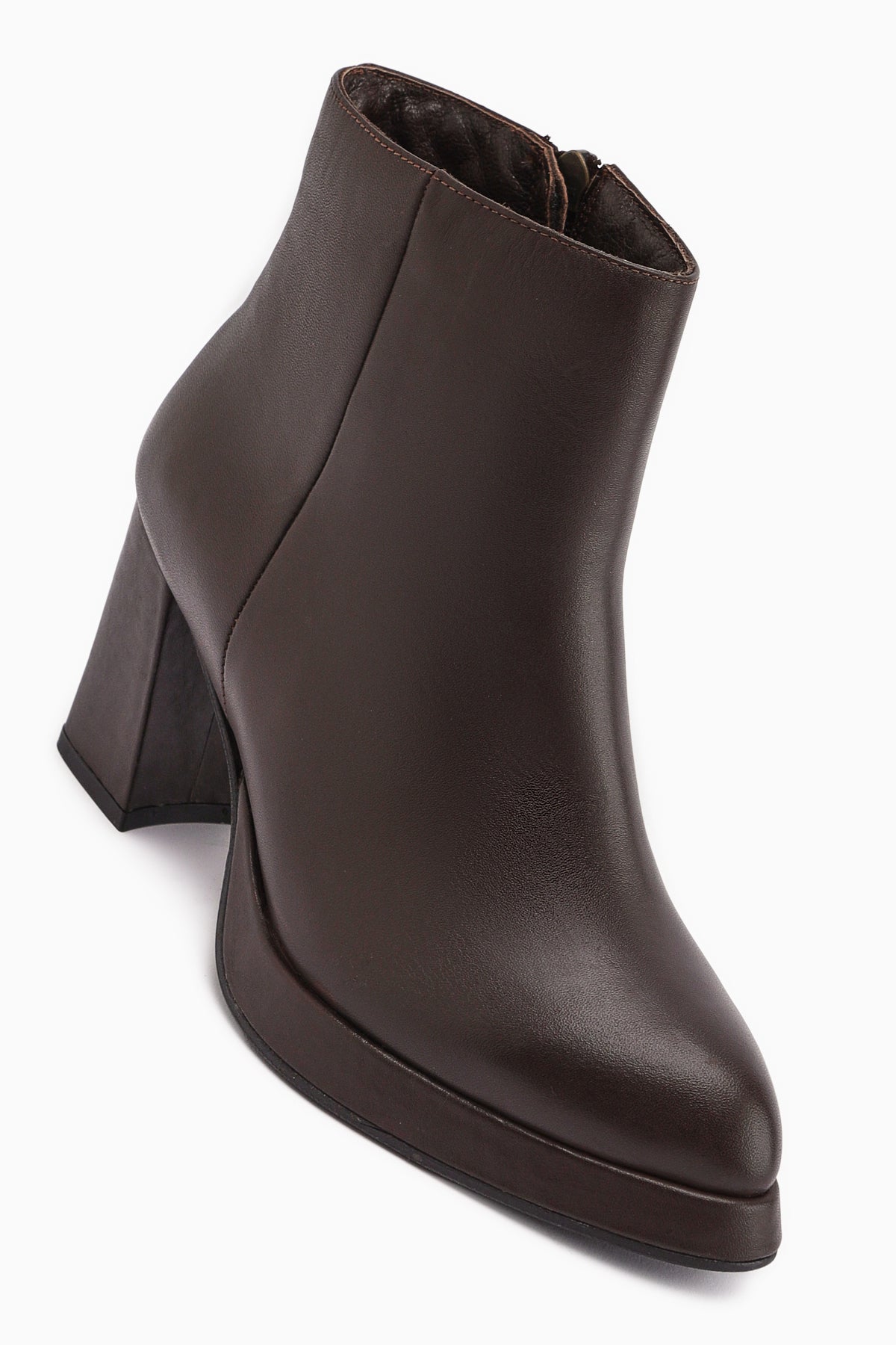 Gaby – Braun [Echtleder] Stiefelette mit Plateau und Absatz (Damen)