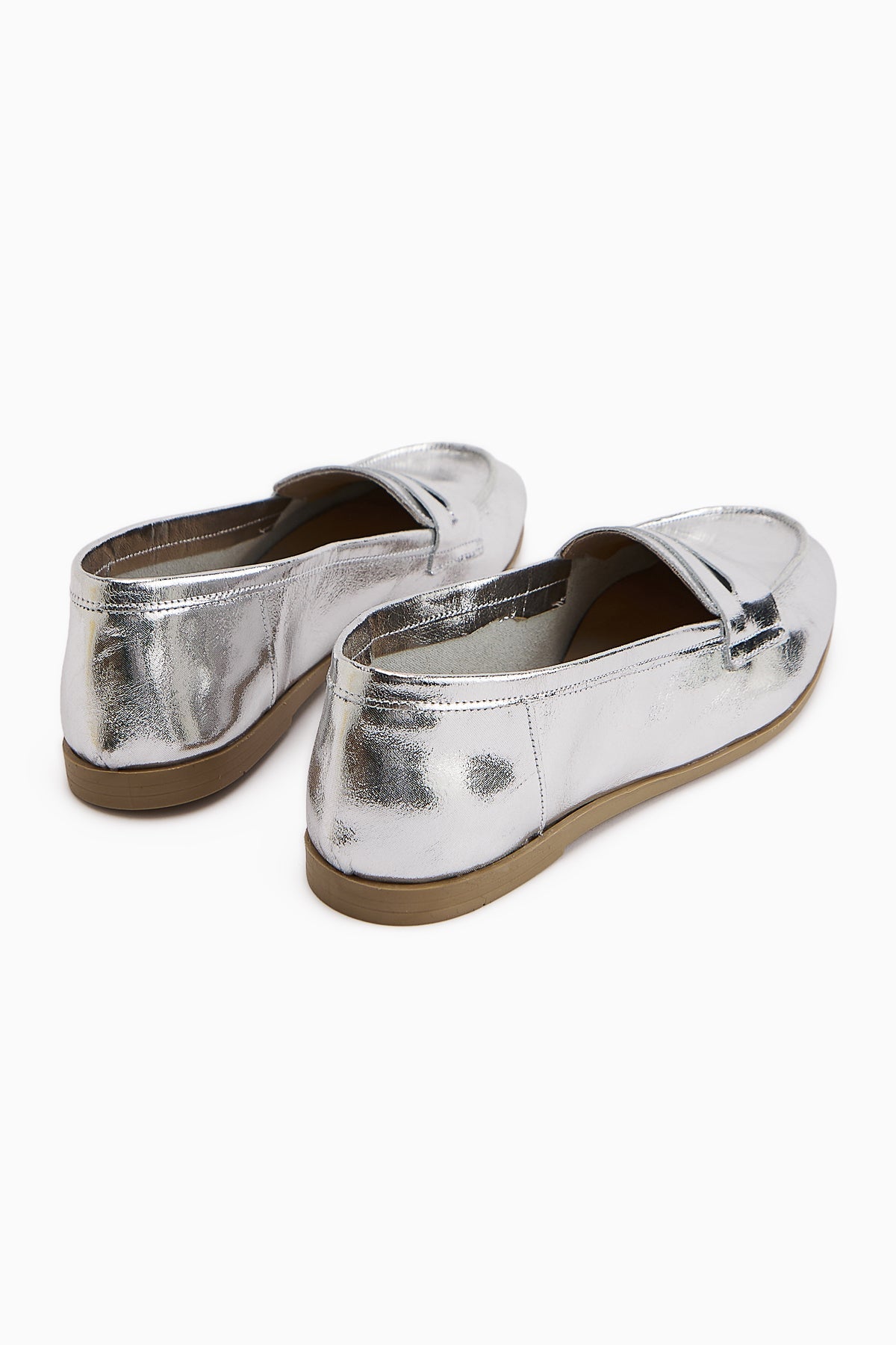 Solina Genuine Leather Silver Patent Moccasin Comfortable Daily Loafer