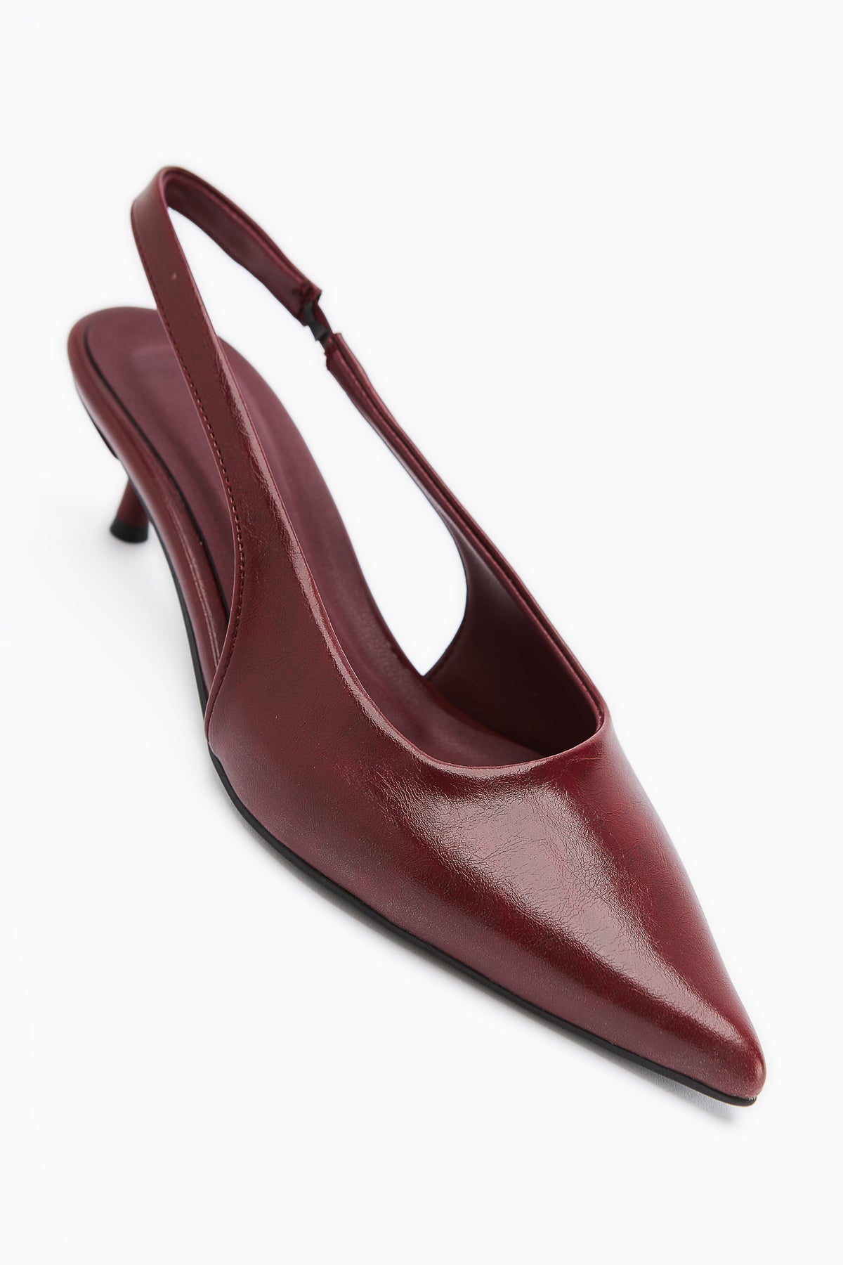 Sanni Damen Spitz Zehen High Heel Sandale in Dunkelrot