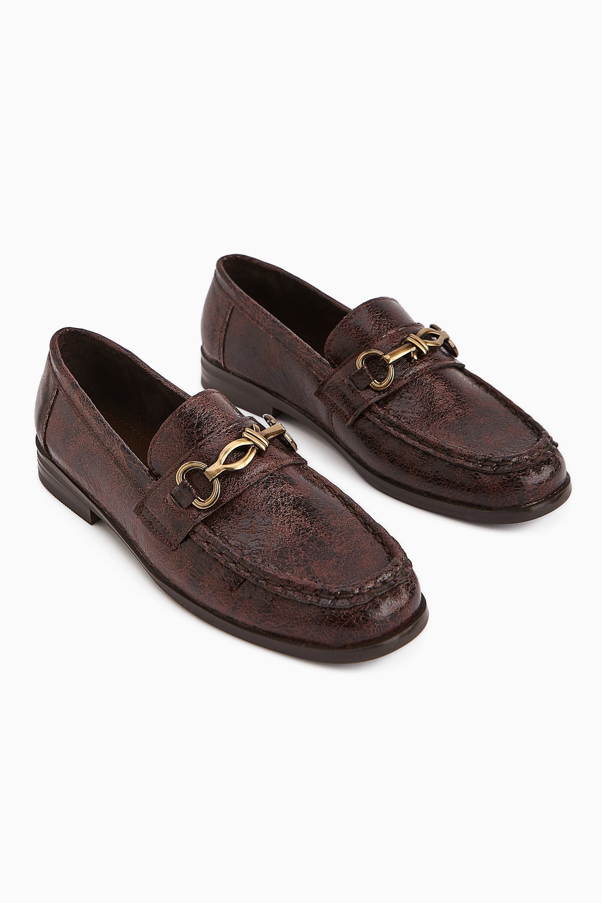 Kali Brown Chain Detailed Women's Loafer