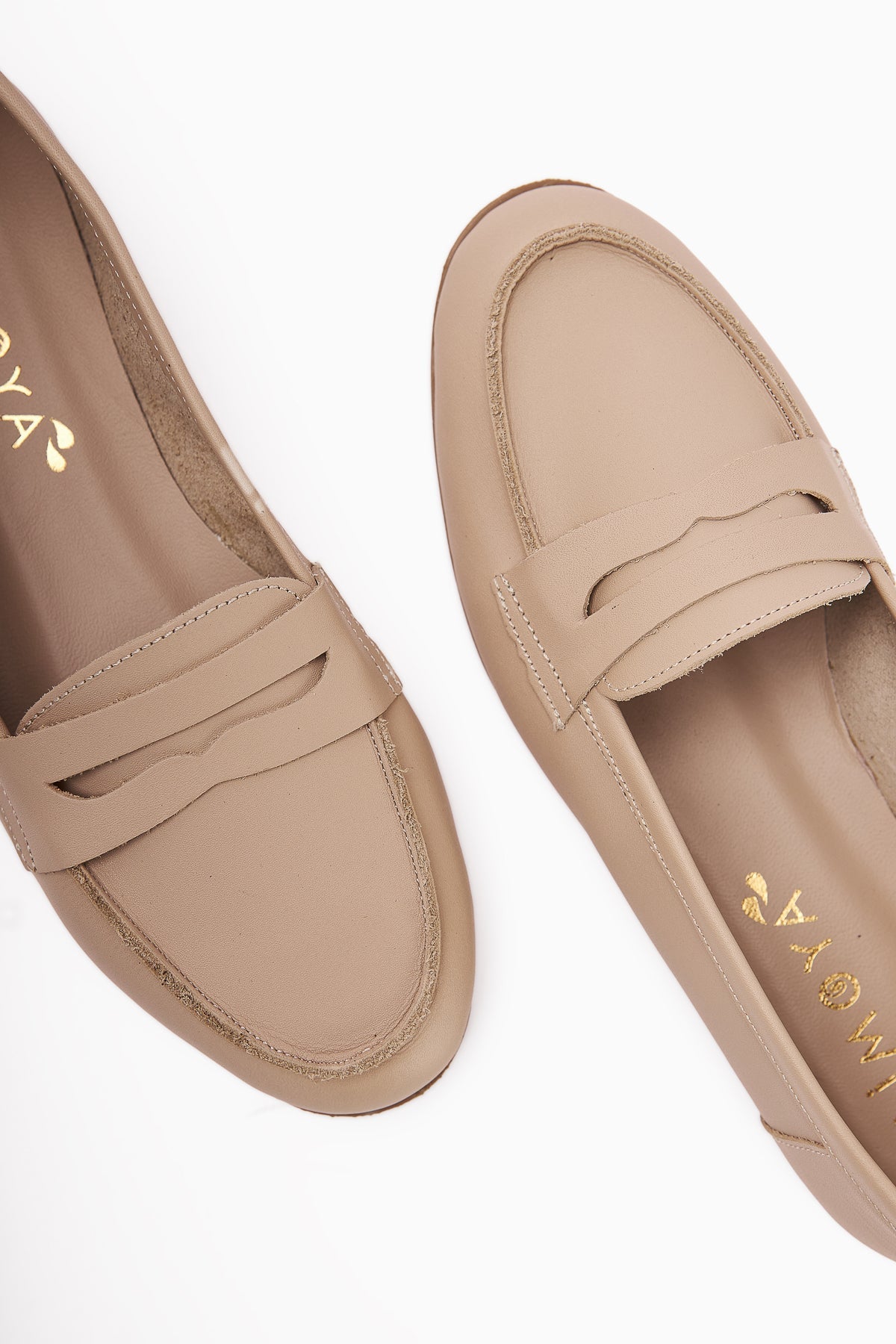 Solina Echtes Leder Nude Alltag Komfort Loafers