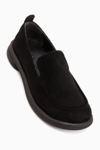Greta Black Suede Thick Sole Women’s Loafer