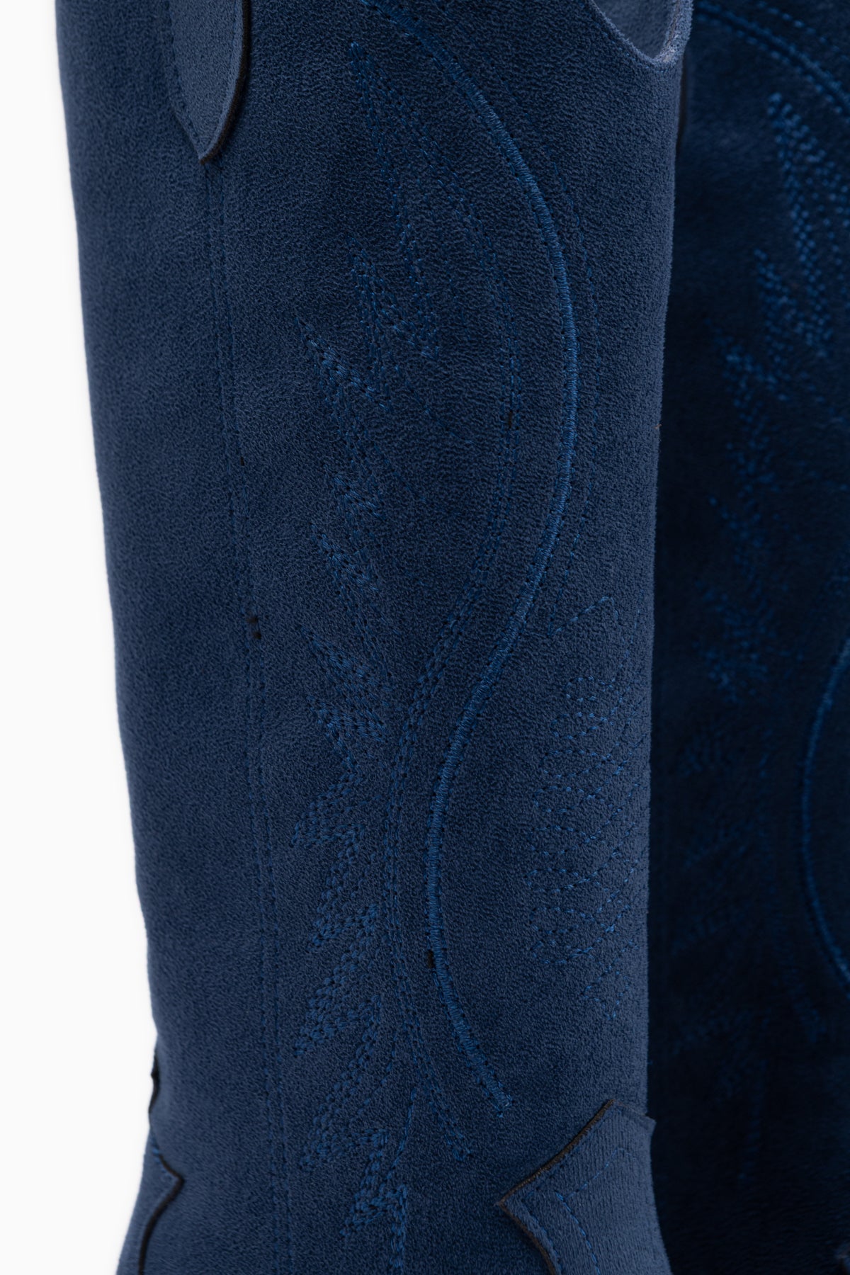 Hero Navy Suede Bestickte Cowboy Stiefel