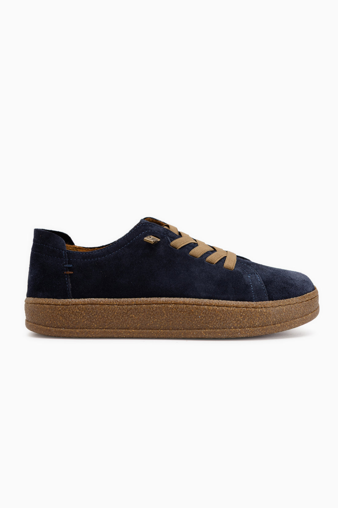 Echtes Leder Marineblau Wildleder Bequeme Sohle Damen Sneaker