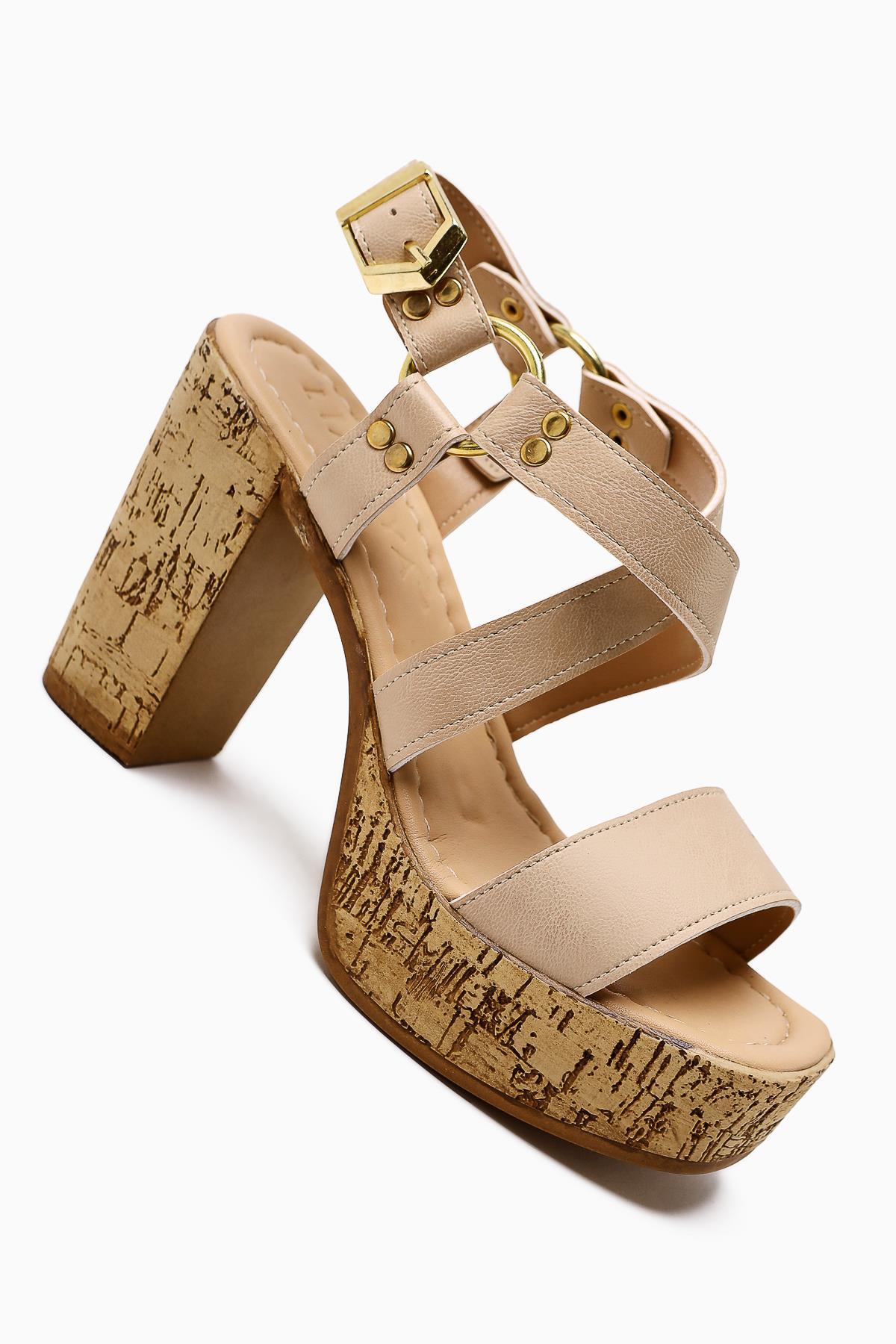 Havannah – Nude Cross-Strap Platform Heeled Sandal (Women)