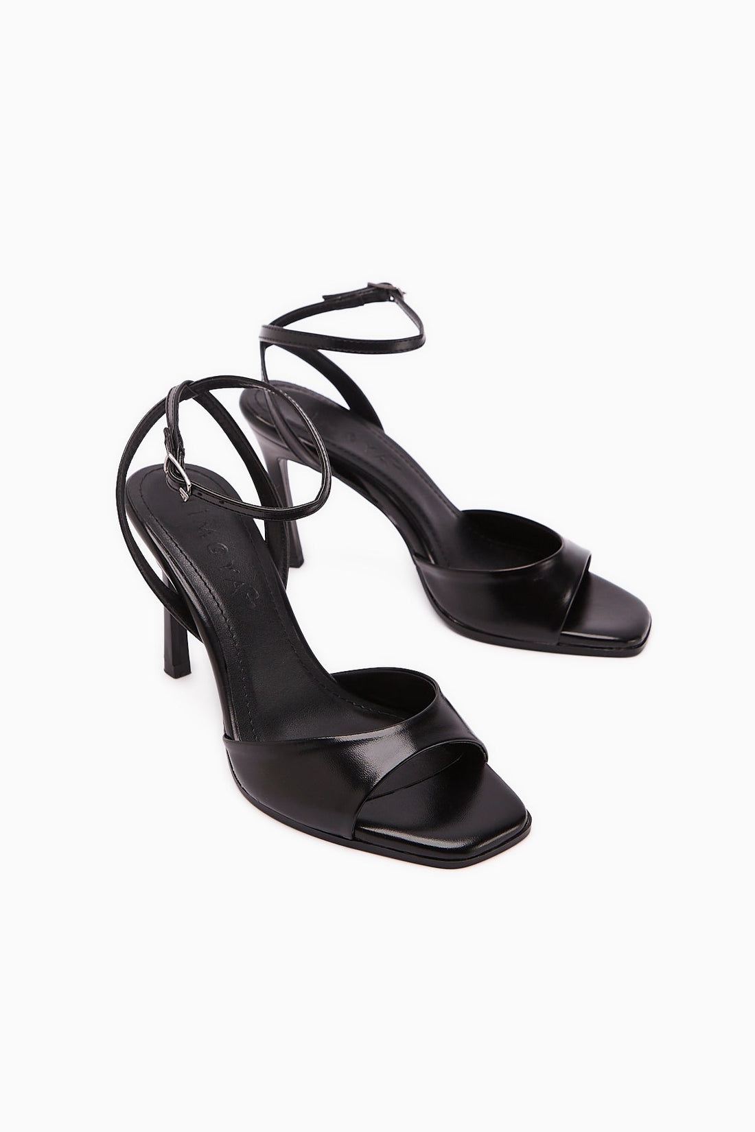 Nova Black Ankle Strap Stiletto Women's Shoes