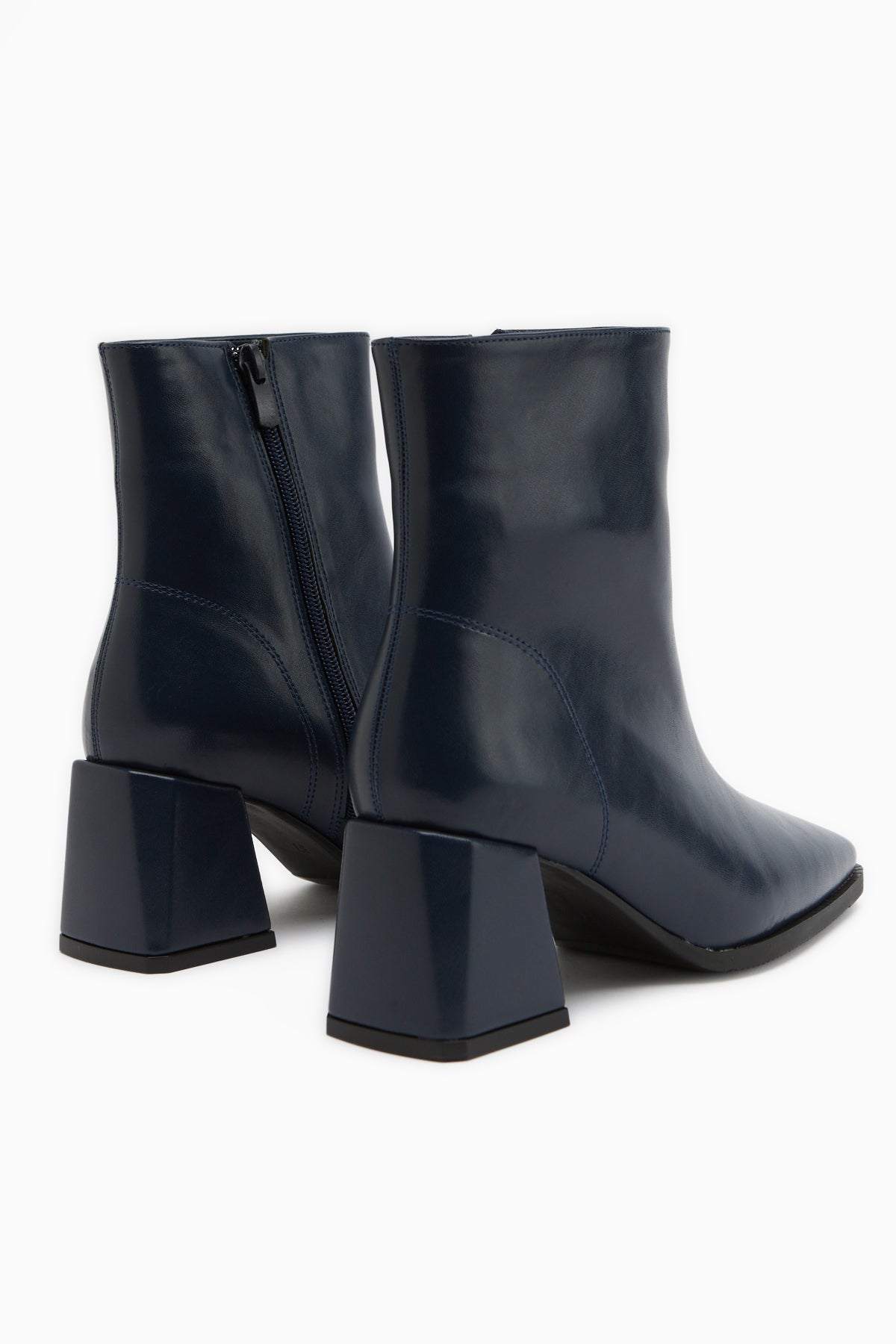 Margot – Navy Square-Toe Heeled Boot (Women)