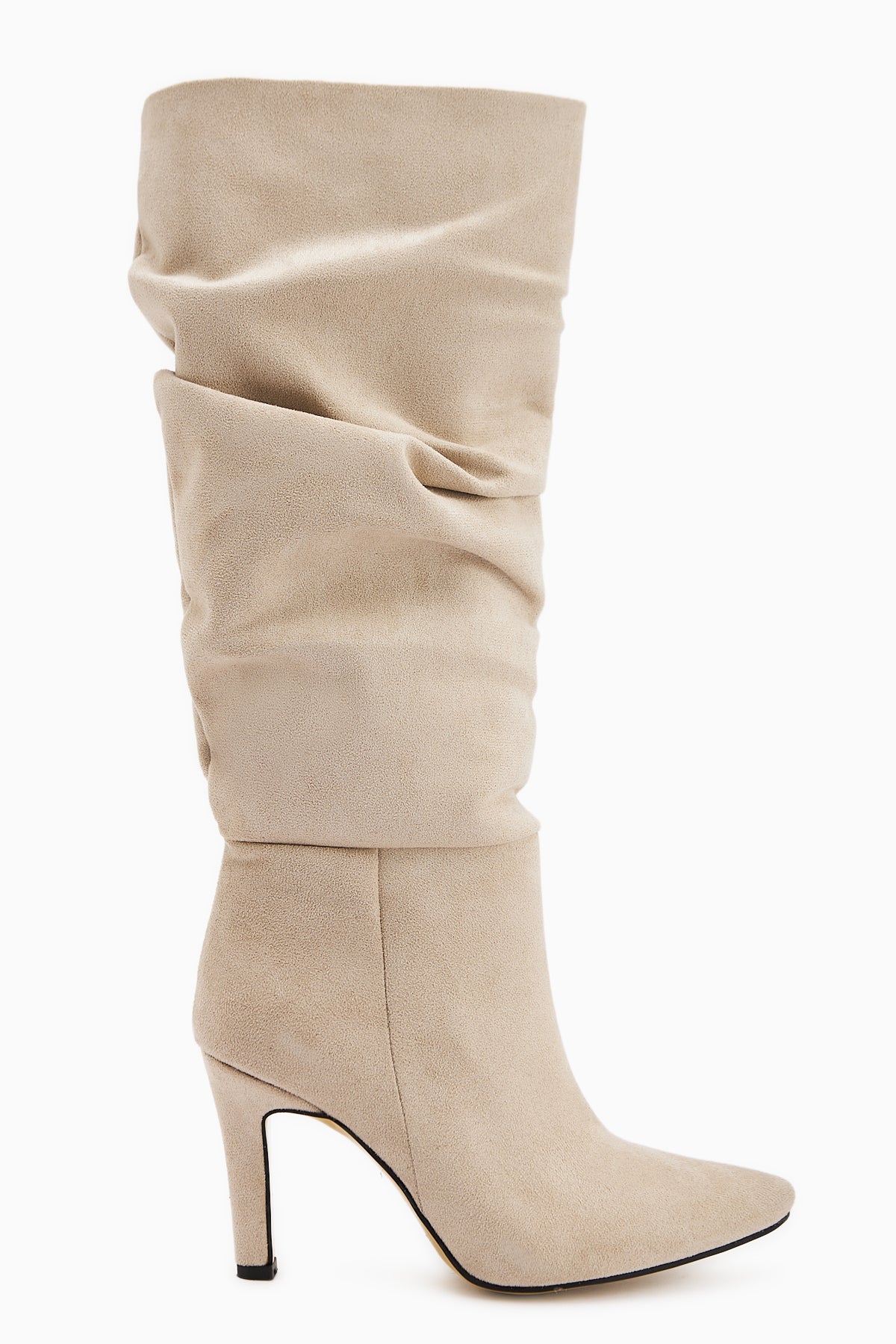 Rimaz Ten Wildleder Falten Lange Spitz Absatzstiefel