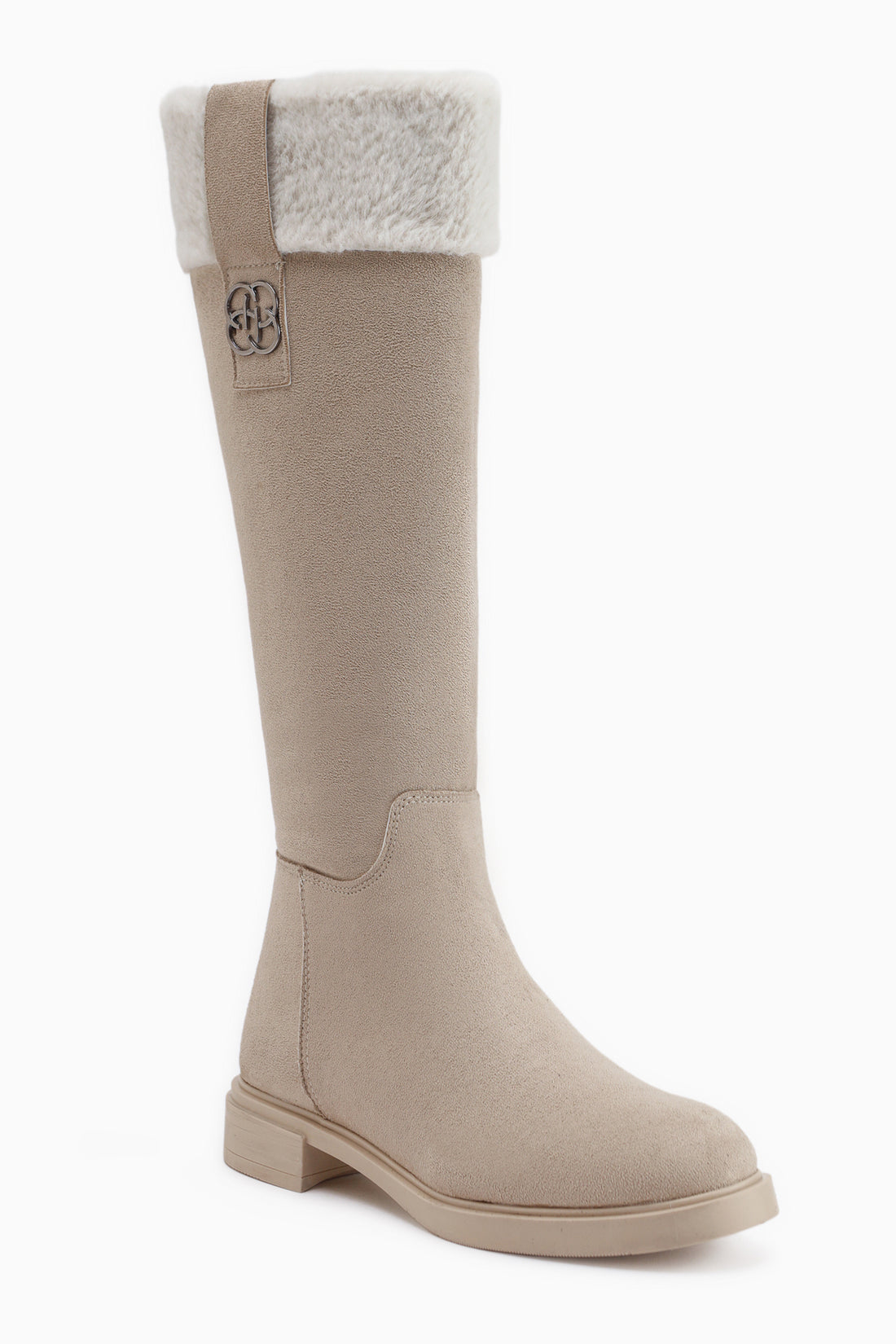 Marlena Ten Wildleder Fell Detail Damen Stiefel