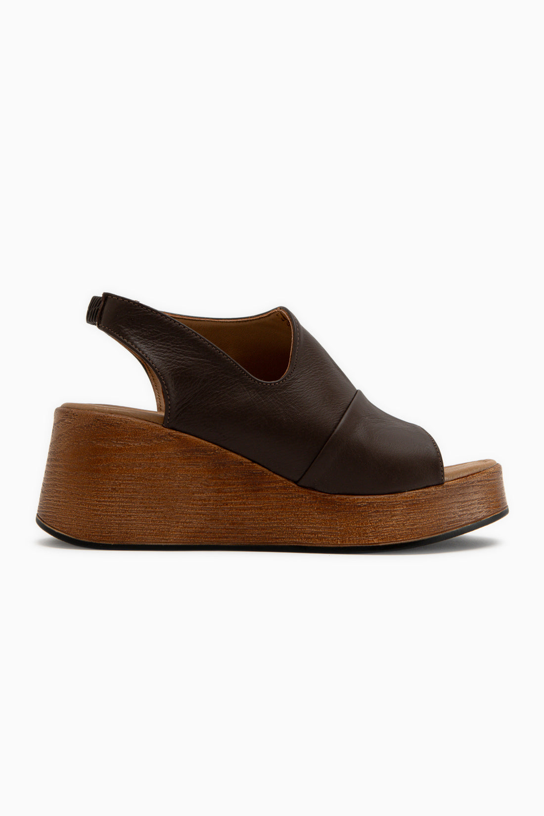 Rozelin Echtes Leder Braun Elastisch Keil Damen Sandale