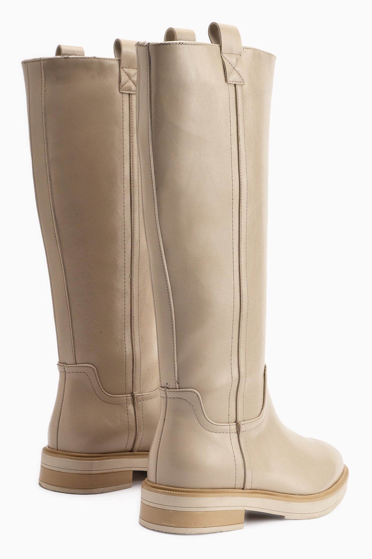 Luca – Beige Pull-On Knee-High Boot (Women)