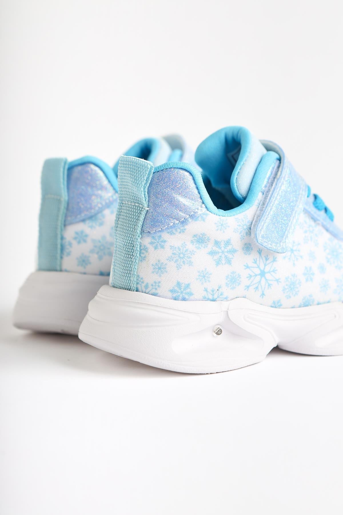 Denisa Blaue Schneethema Leuchtende Baby Sportschuhe