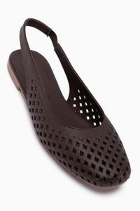 Monalis Echtes Leder Braun Elastisch Damen Sandale