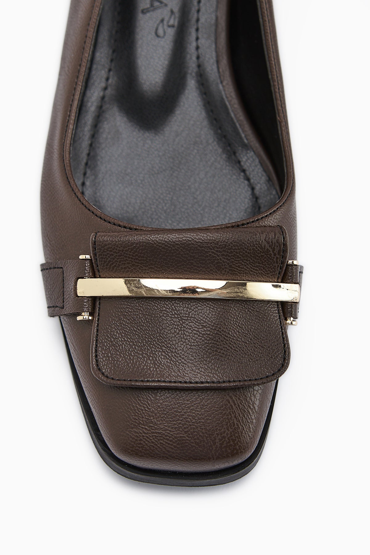 Gresa Brown Buckled Low Heel Women's Shoe