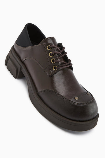 Lilas Brown Lace-Up Loafer Women's Shoe