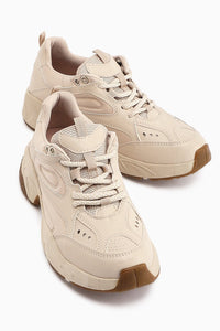 Trina – Beige Lace-Up Sneaker (Women)