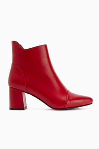 Helia Genuine Leather Red Heeled Women’s Boots