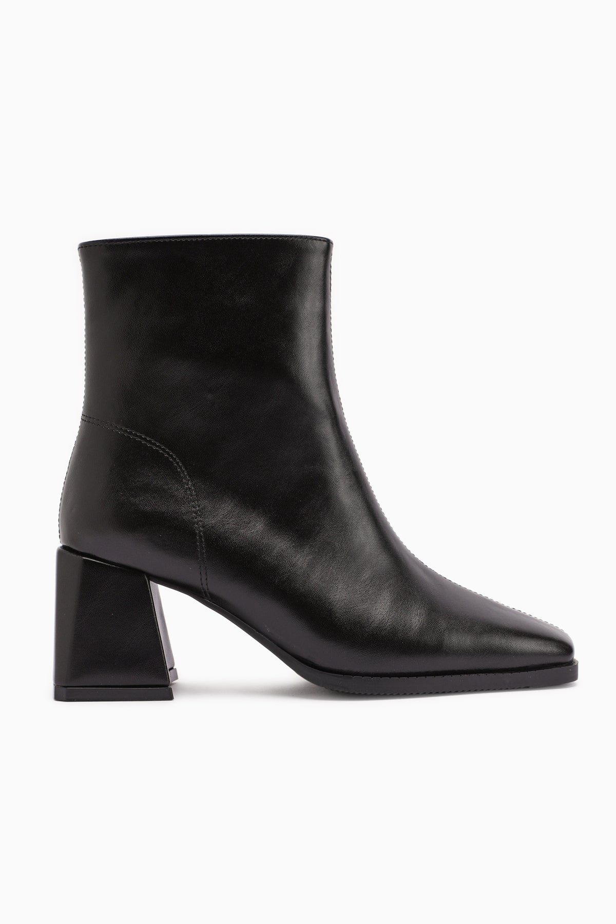 Margot Black Square-Toe High-Heeled Women's Boot
