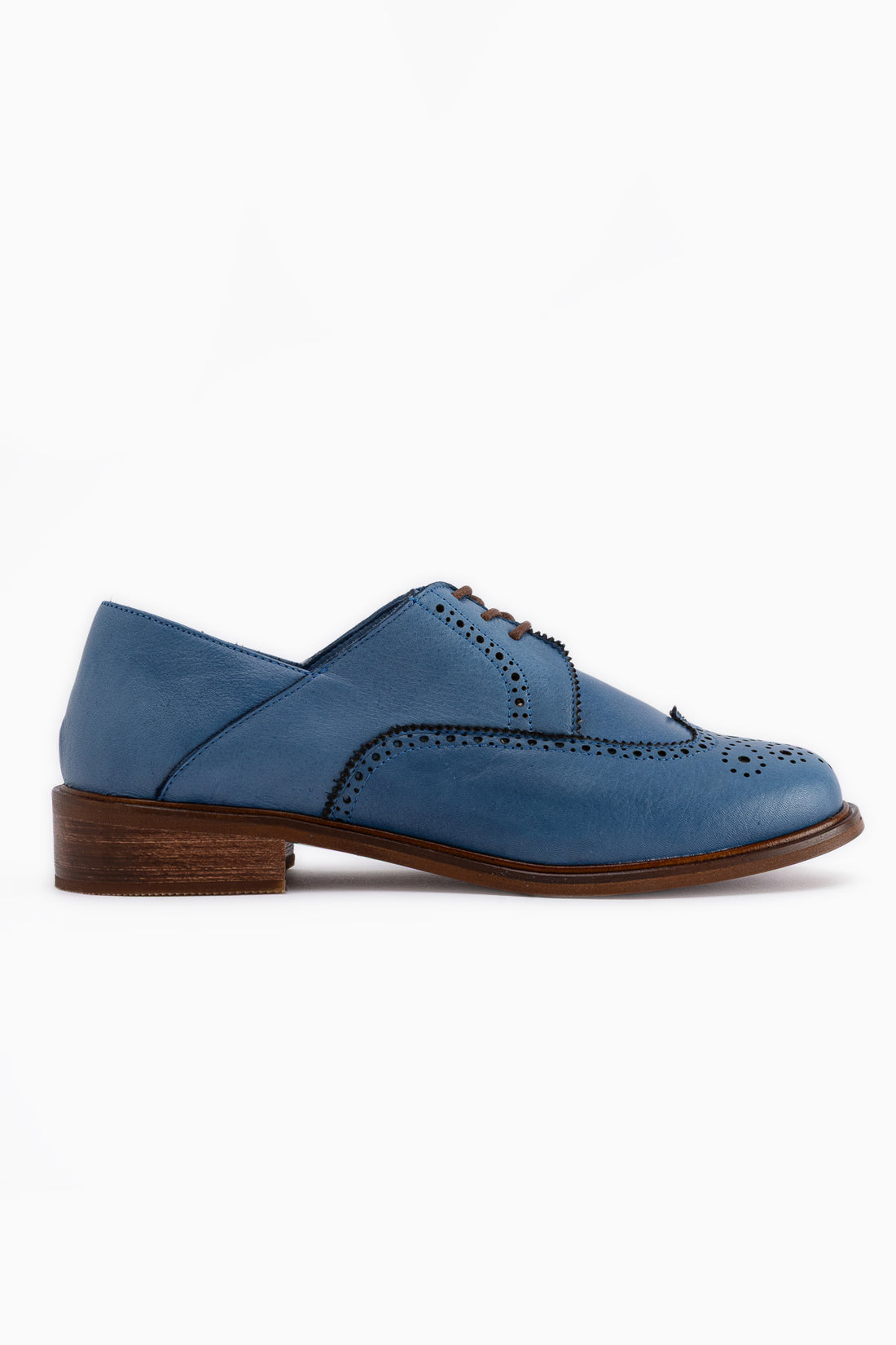 Dena Echtes Leder Blau Schnür-Brogue Oxford Damen Schuhe