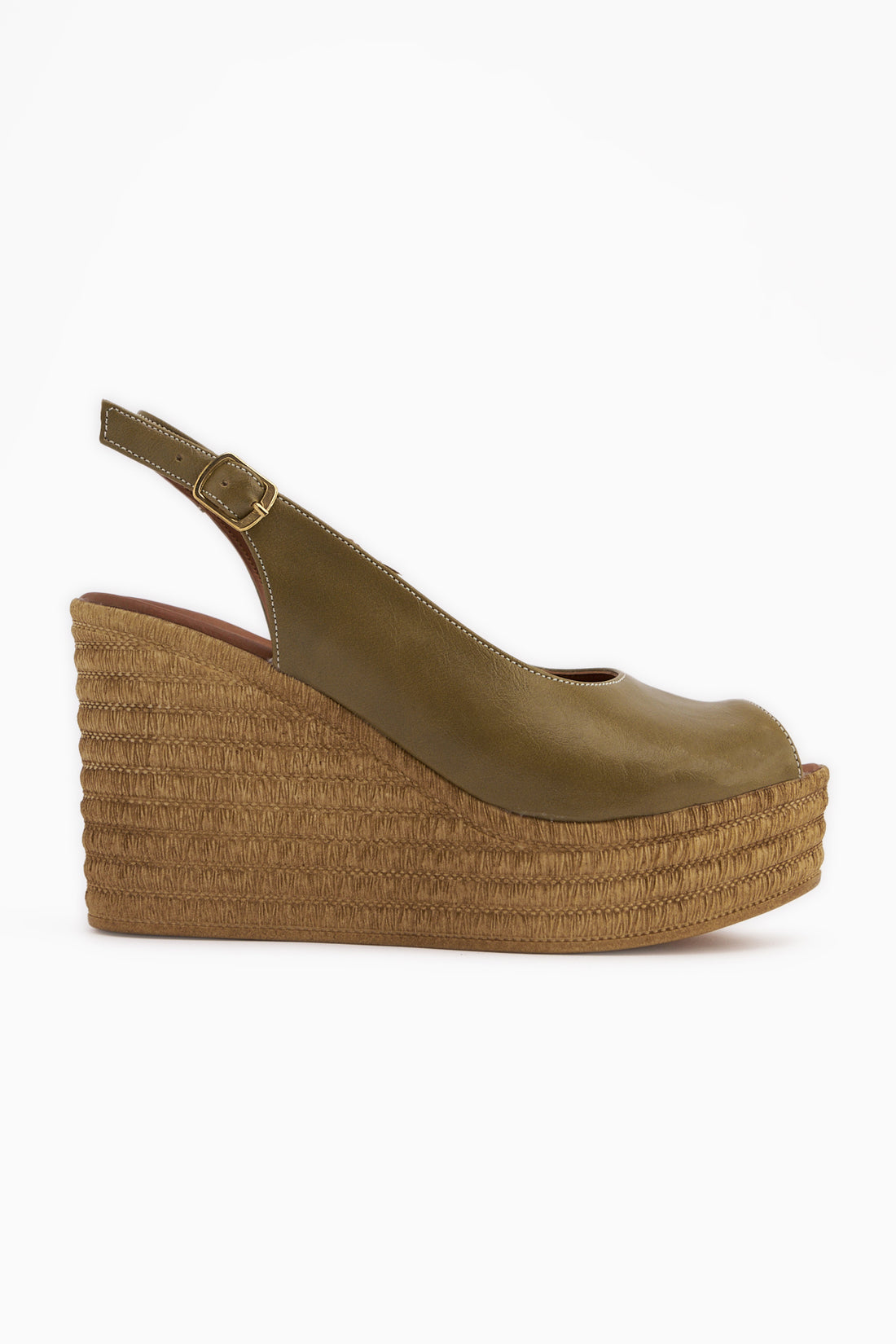 Caty Haki Keil Damen Sandale