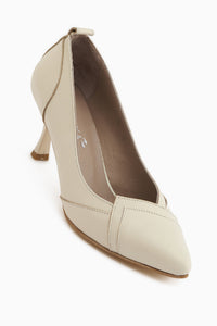 Mirella Echtes Leder Beige Damen Absatzschuhe