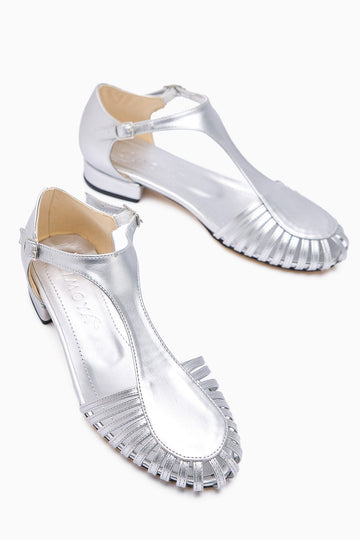 Jonna Silber Geschlossene-Zehen-Schnalle Damen Sandale