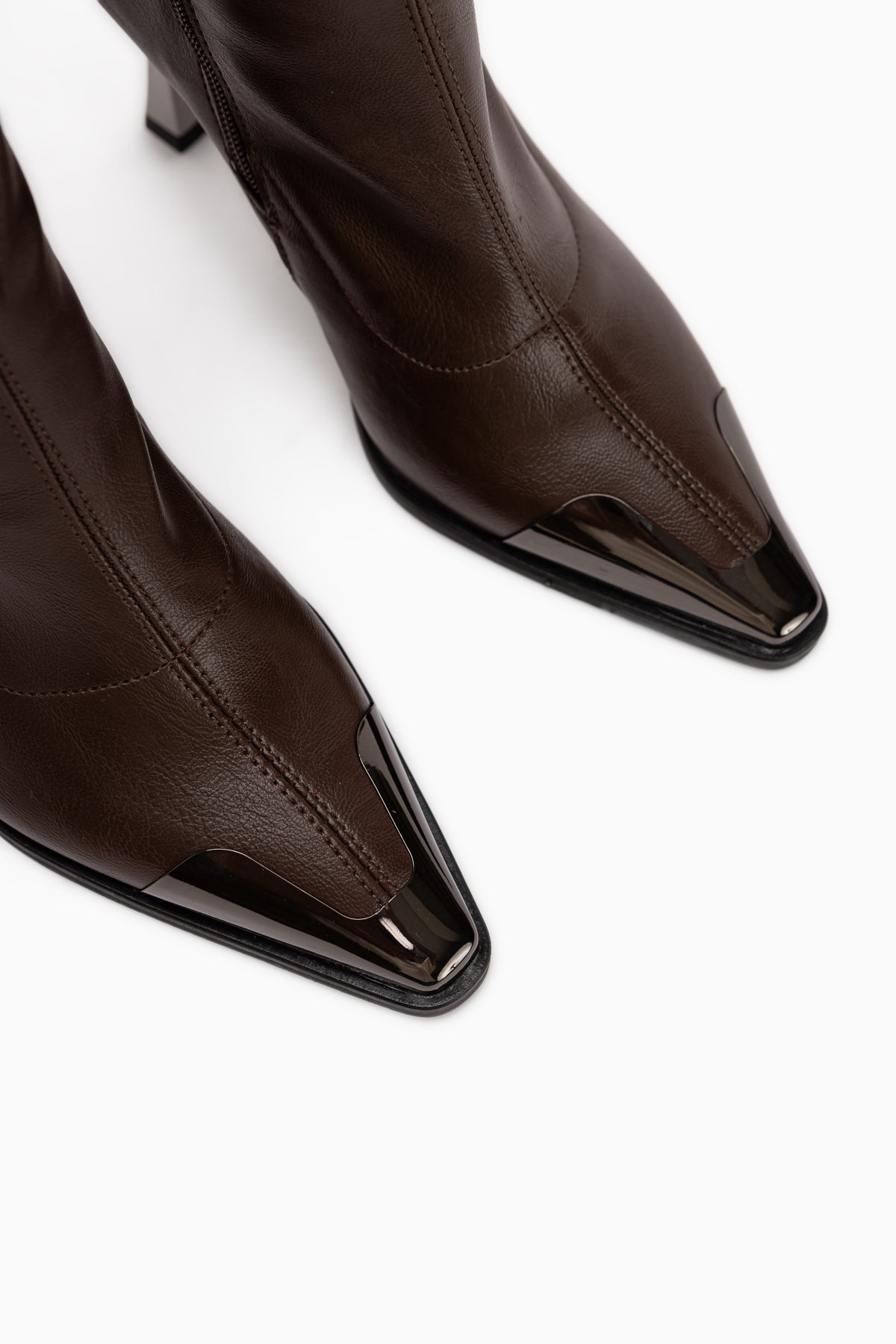 Gretta Braune Stretch Absatzstiefel