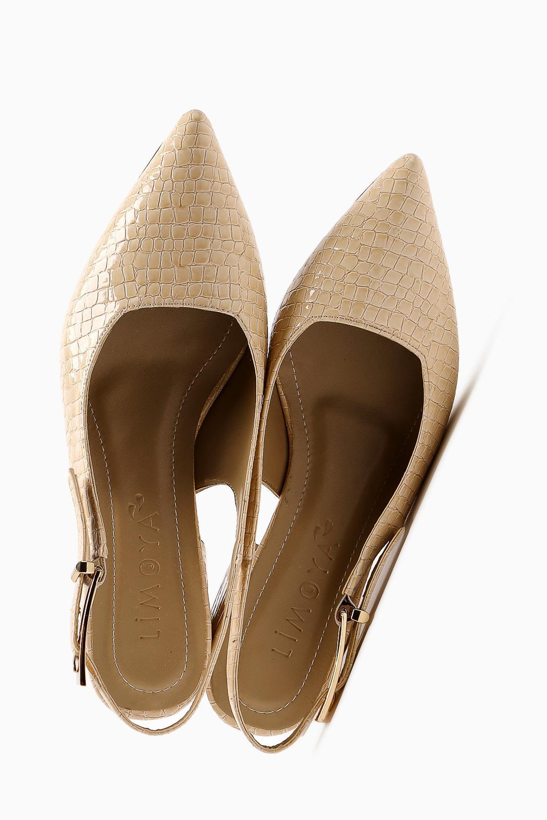 Nadiya Beige Krokodil Gürtel Damen Absatzschuhe