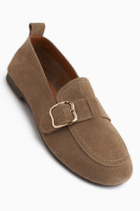 Oliva Genuine Leather Mink Buckled Women’s Ballet Flats